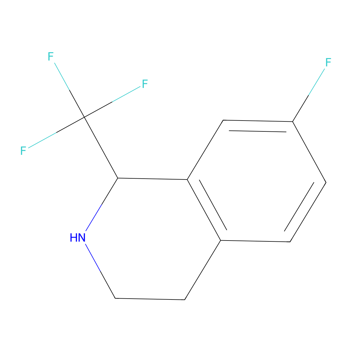 7-Fluoro-1-trifluoromethyl-1,2,3,4-tetrahydro-isoquinoline molecular structure, CAS 1176417-17-6
