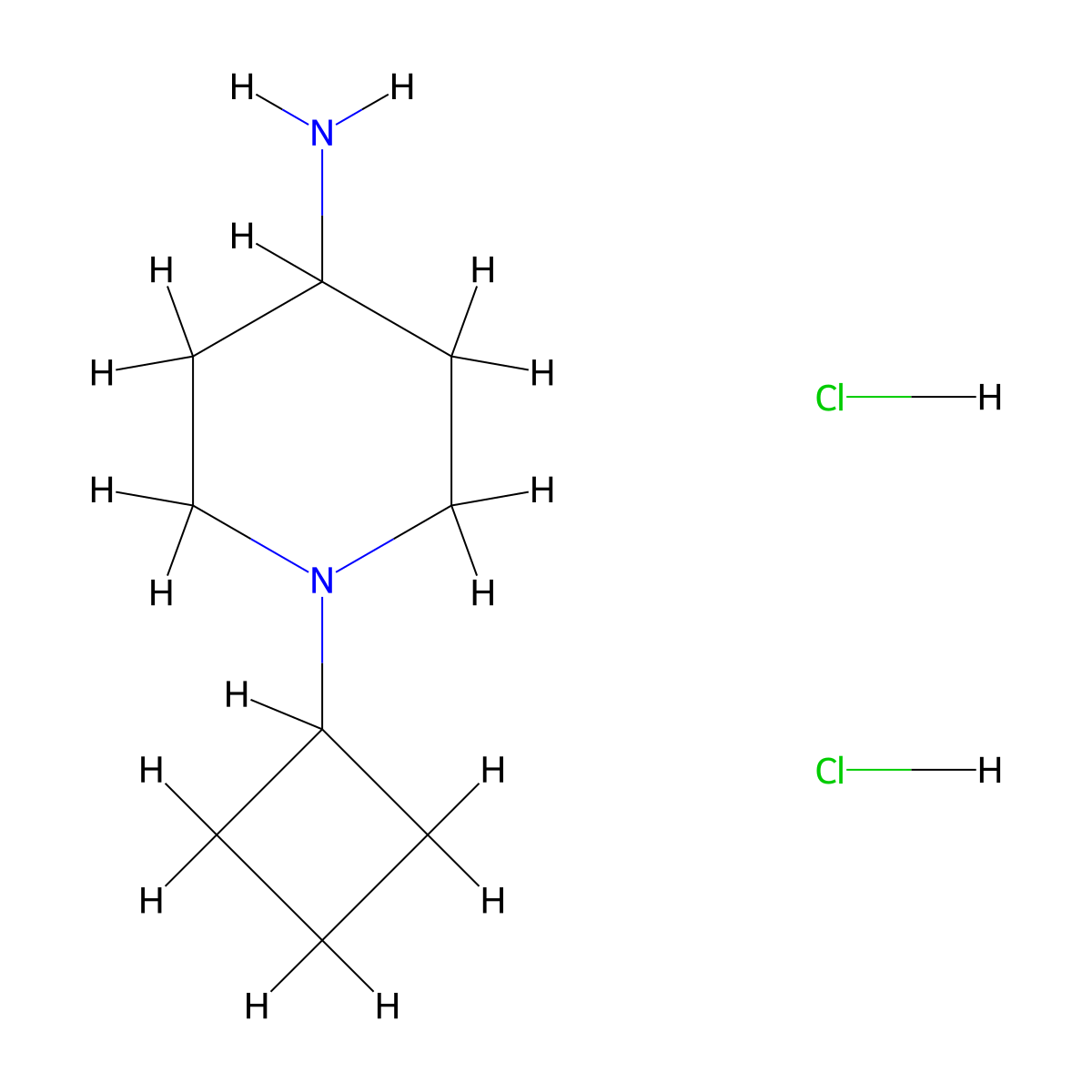 1-Cyclobutylpiperidin-4-amine dihydrochloride molecular structure, CAS 1176419-57-0