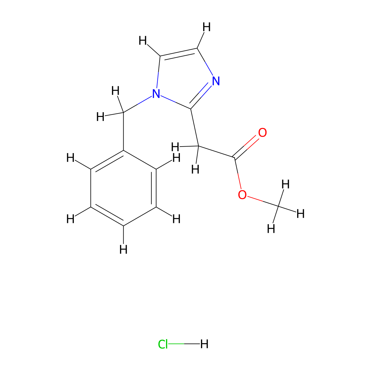 (1-Benzyl-1h-imidazol-2-yl)-acetic acid methyl ester hydrochloride molecular structure, CAS 1176419-60-5
