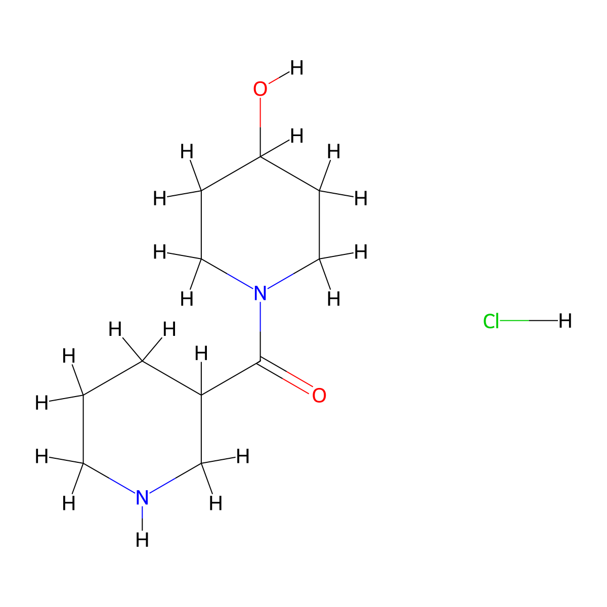 (4-Hydroxy-piperidin-1-yl)-piperidin-3-yl-methanone hydrochloride molecular structure, CAS 1176419-72-9