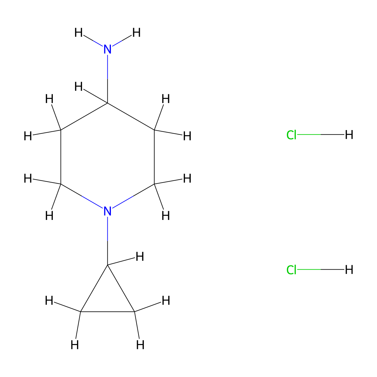 4-Amino-1-cyclopropylpiperidine dihydrochloride molecular structure, CAS 1176419-75-2