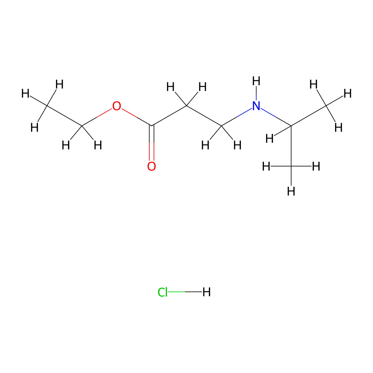 Ethyl 3-(isopropylamino)propanoate hydrochloride molecular structure, CAS 1176419-84-3