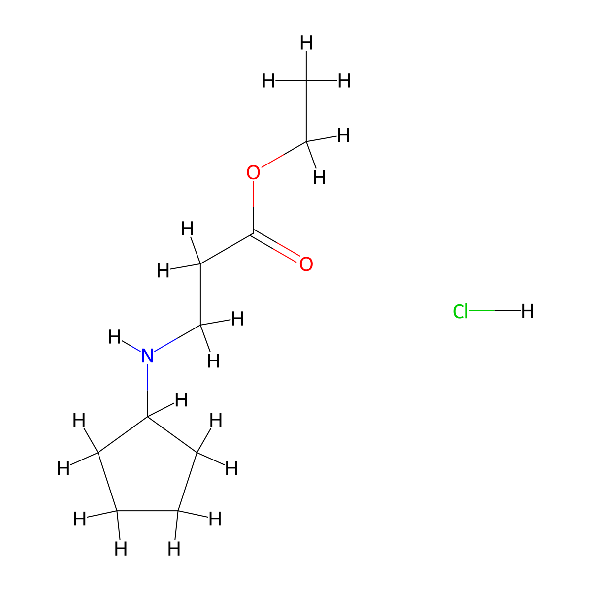 Ethyl 3-(cyclopentylamino)propanoate hydrochloride molecular structure, CAS 1176419-85-4