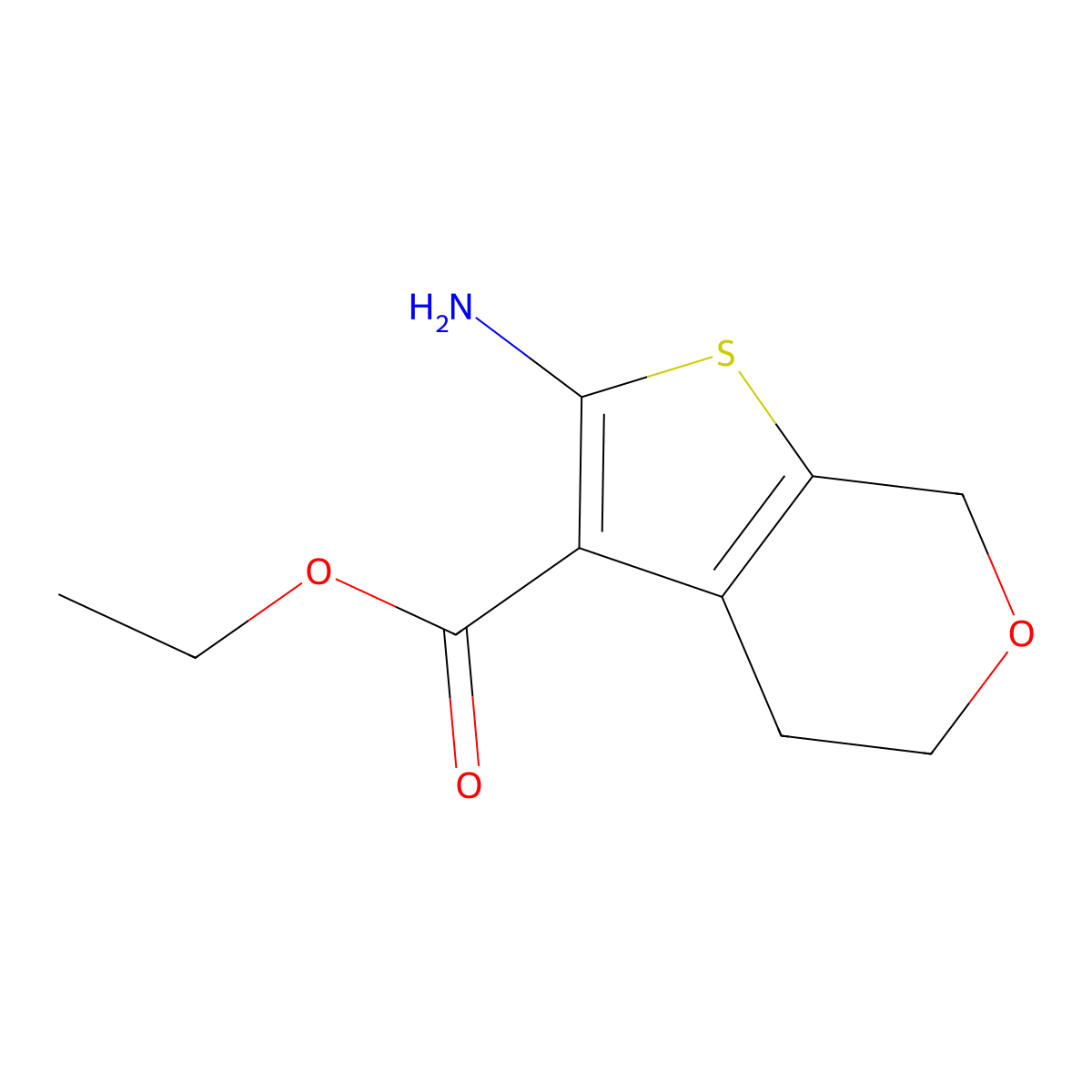Ethyl 2-amino-5,7-dihydro-4H-thieno[2,3-c]pyran-3-carboxylate molecular structure, CAS 117642-16-7