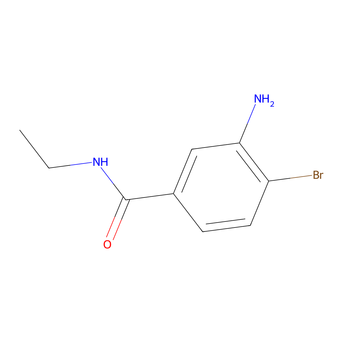 3-amino-4-bromo-N-ethylbenzamide molecular structure, CAS 1176426-83-7