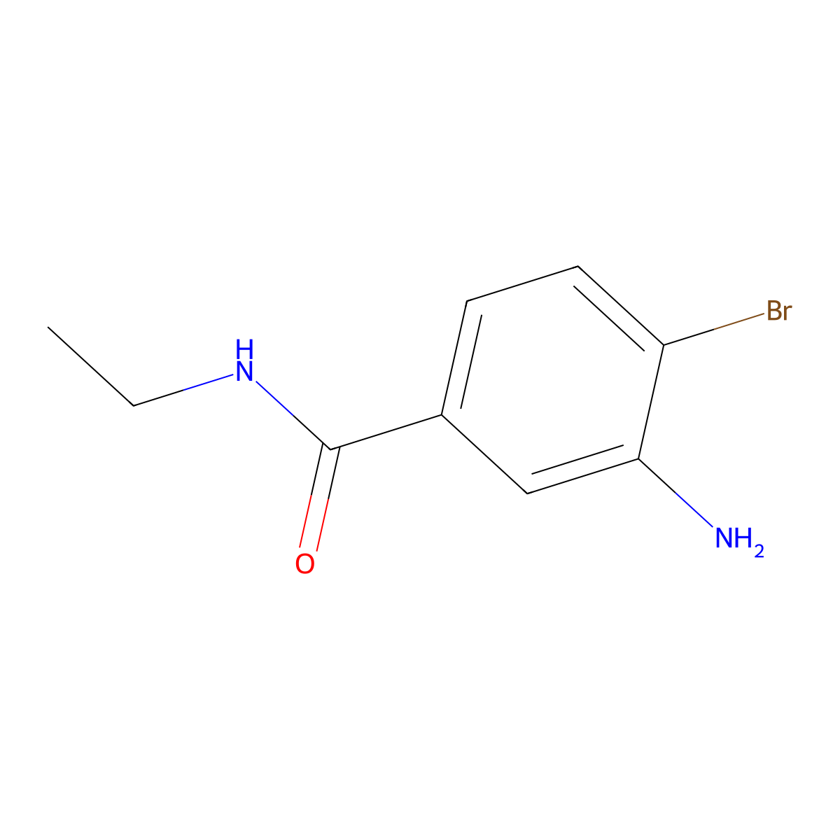 3-amino-4-bromo-N-ethylbenzamide molecular structure, CAS 1176426-83-7
