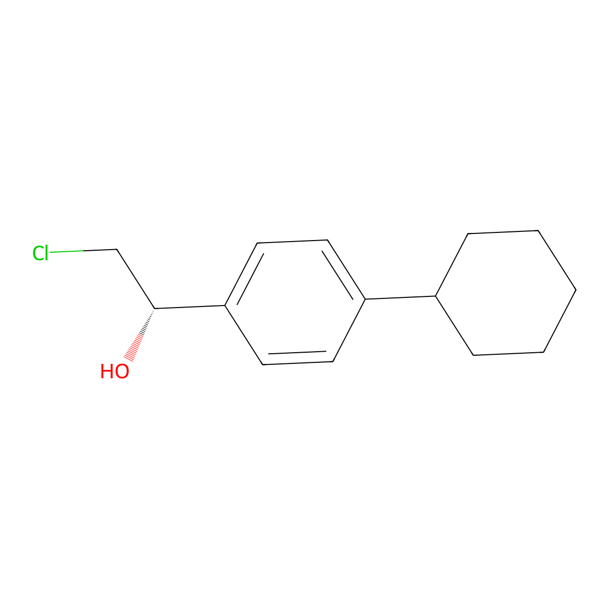 (1S)-2-Chloro-1-(4-cyclohexylphenyl)ethan-1-ol molecular structure, CAS 1176436-05-7