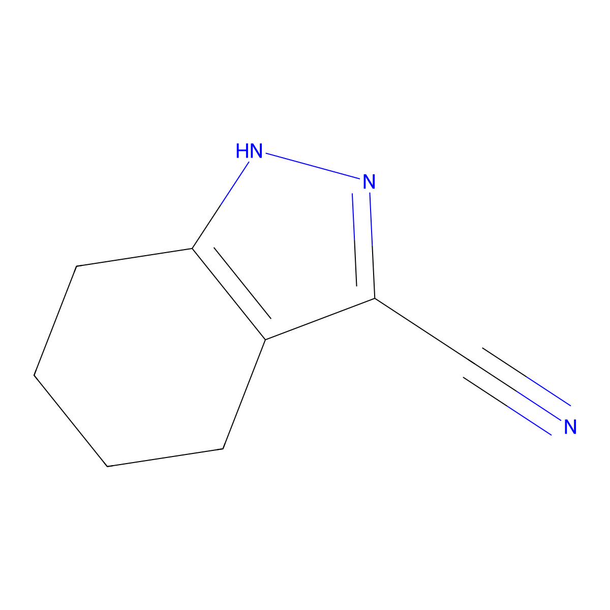 4,5,6,7-tetrahydro-1H-indazole-3-carbonitrile molecular structure, CAS 1176444-23-7