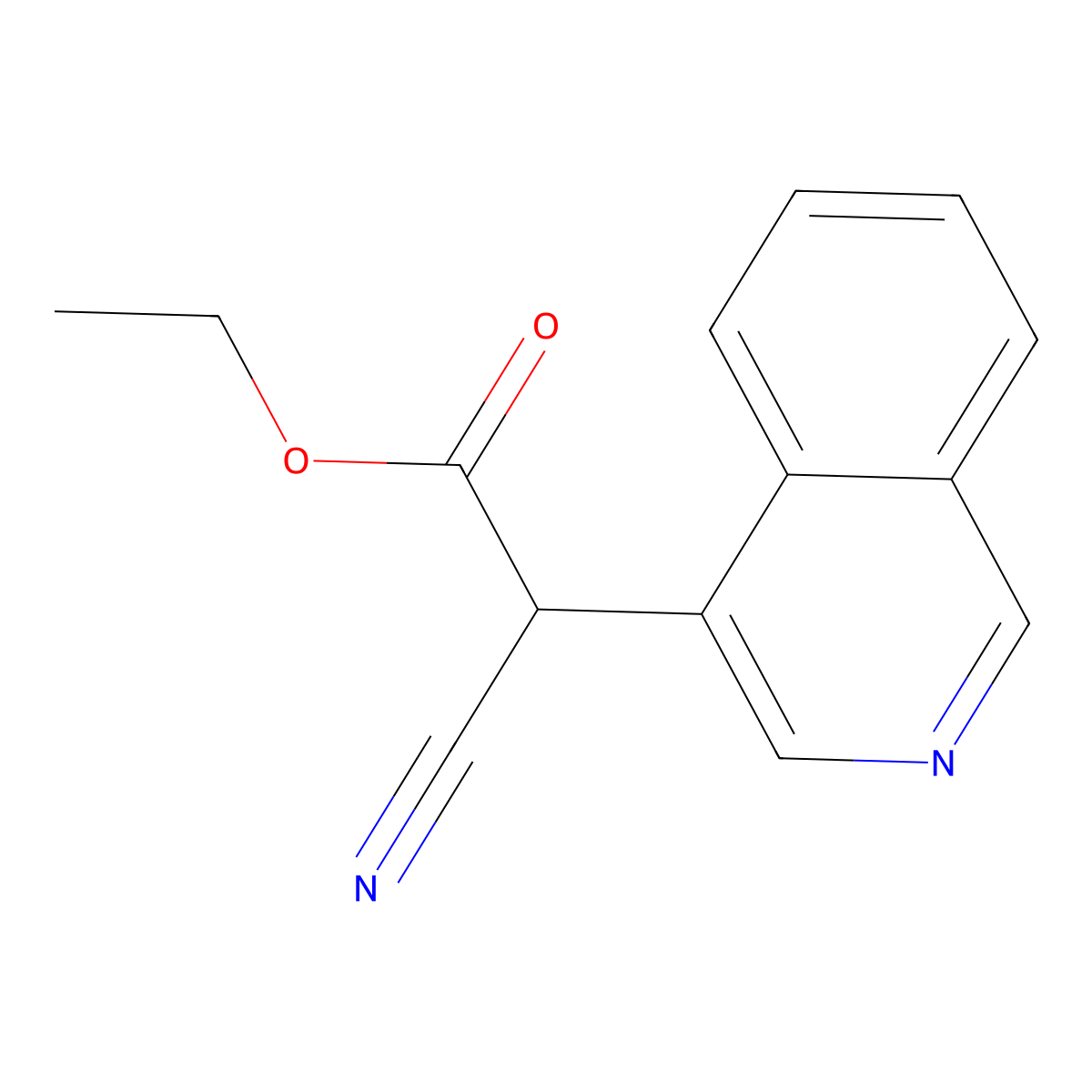 Ethyl 2-cyano-2-(isoquinolin-4-yl)acetate molecular structure, CAS 117646-39-6