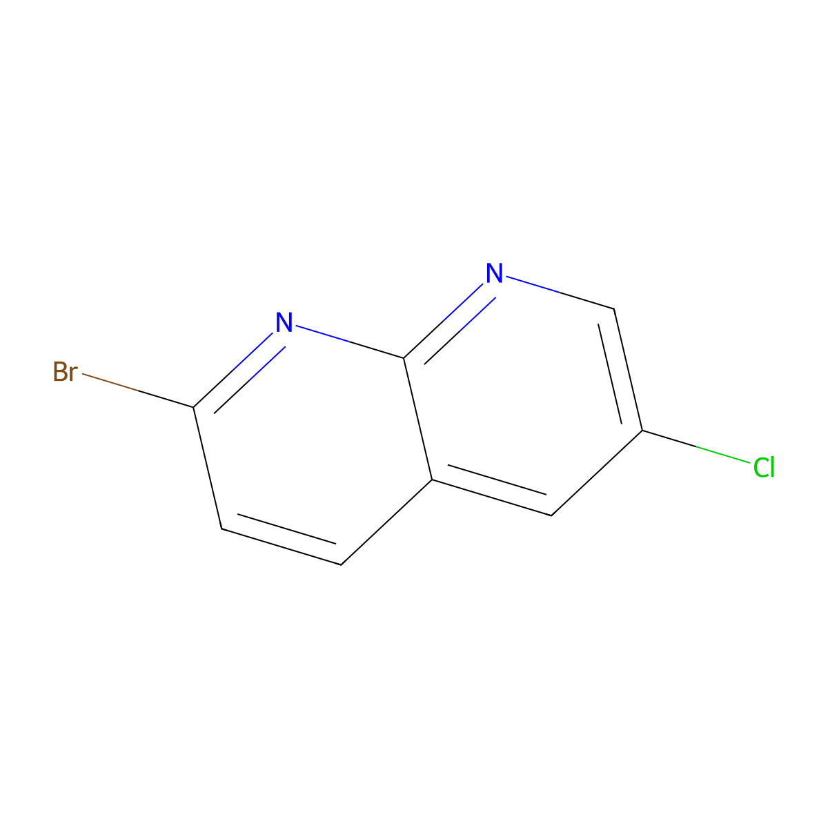 2-Bromo-6-chloro-1,8-naphthyridine molecular structure, CAS 1176470-56-6