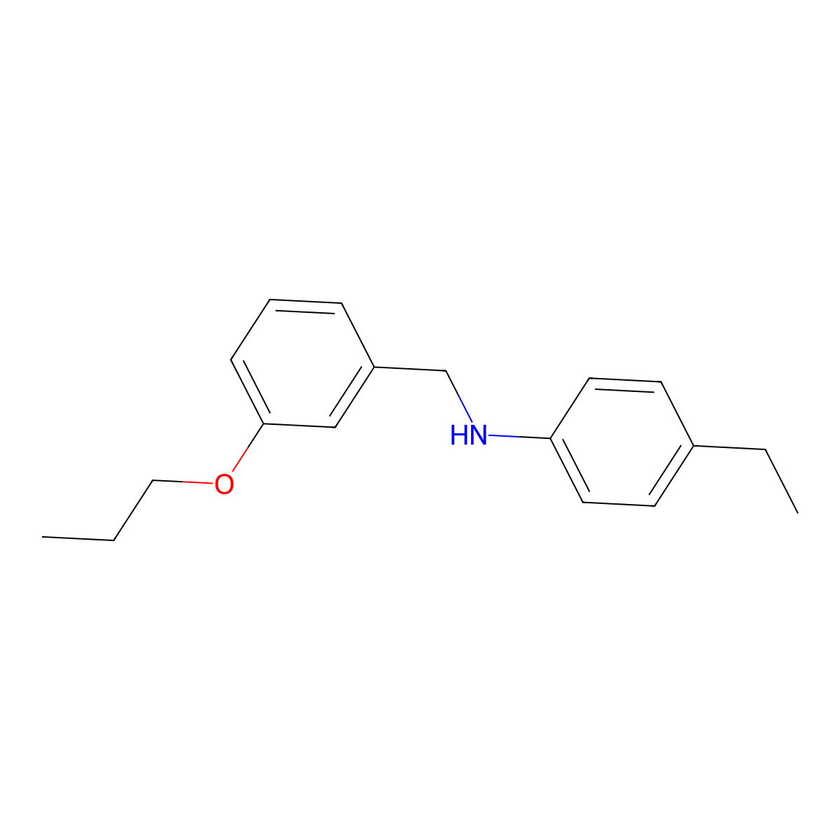 Benzenemethanamine, N-(4-ethylphenyl)-3-propoxy- molecular structure, CAS 1176471-46-7