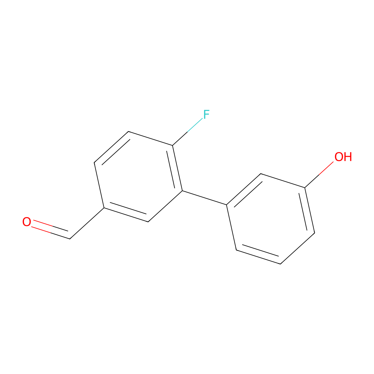 4-Fluoro-3-(3-hydroxyphenyl)benzaldehyde molecular structure, CAS 1176475-31-2