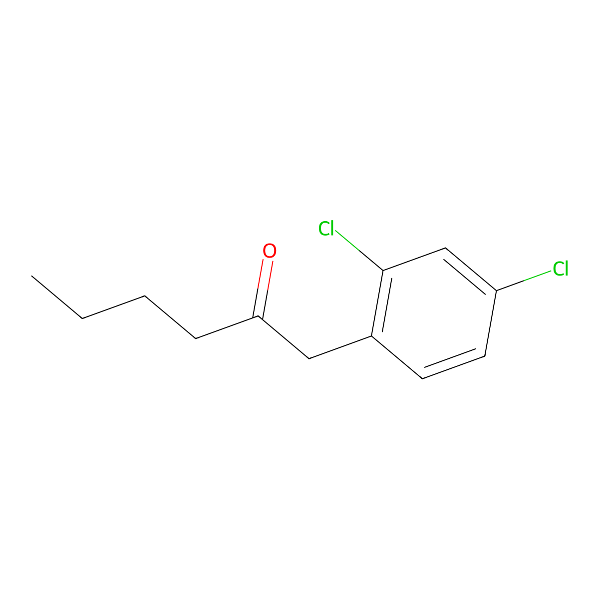 1-(2,4-Dichlorophenyl)hexan-2-one molecular structure, CAS 1176475-91-4