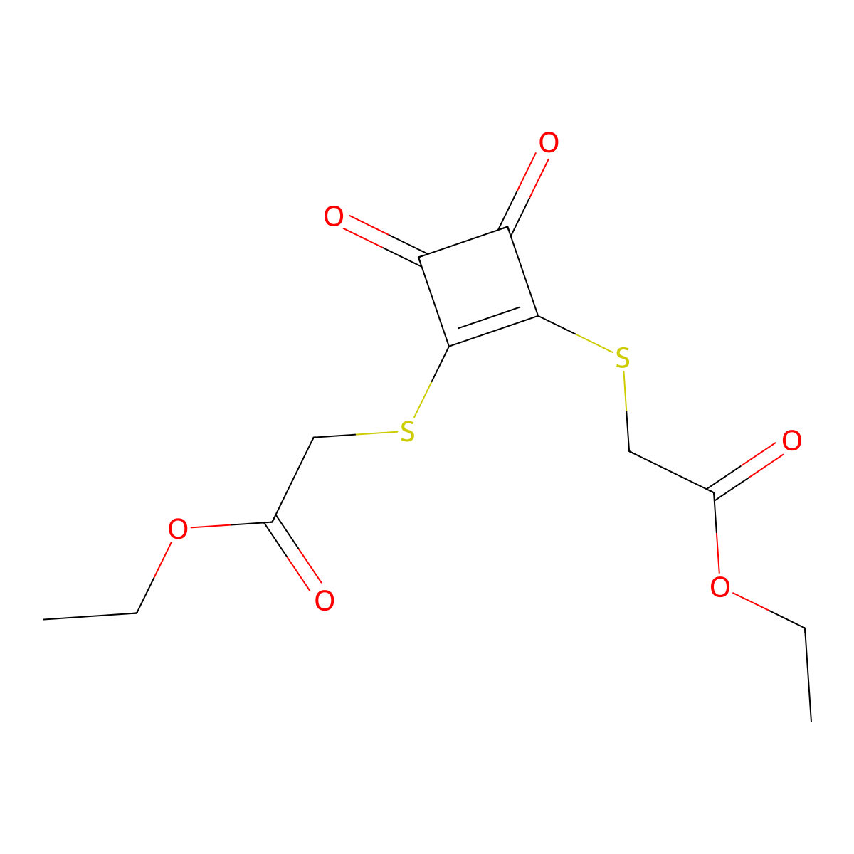 2,2'-[(3,4-Dioxo-1-cyclobutene-1,2-diyl)bis(thio)]bisacetic acid 1,1'-diethyl ester molecular structure, CAS 1176480-33-3