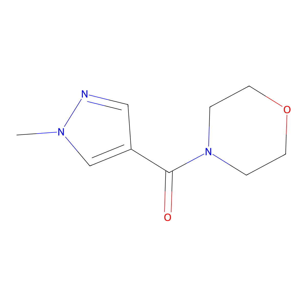 (1-Methyl-1H-pyrazol-4-yl)-morpholin-4-yl-methanone molecular structure, CAS 1176482-49-7