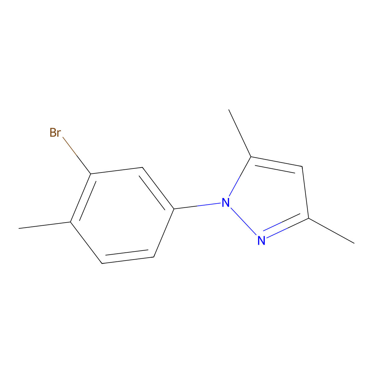 1-(3-Bromo-4-methylphenyl)-3,5-dimethyl-1H-pyrazole molecular structure, CAS 1176493-60-9