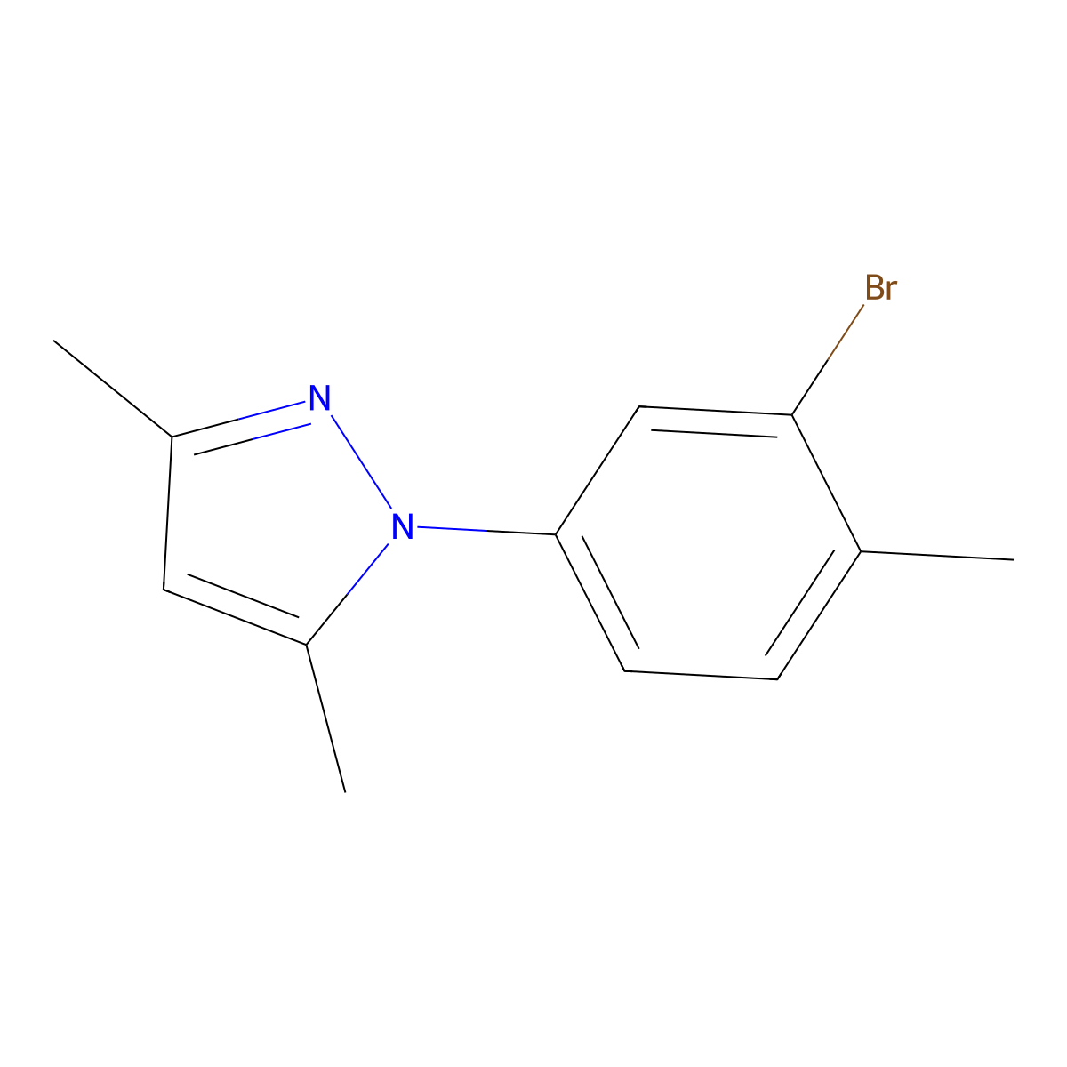1-(3-Bromo-4-methylphenyl)-3,5-dimethyl-1H-pyrazole molecular structure, CAS 1176493-60-9
