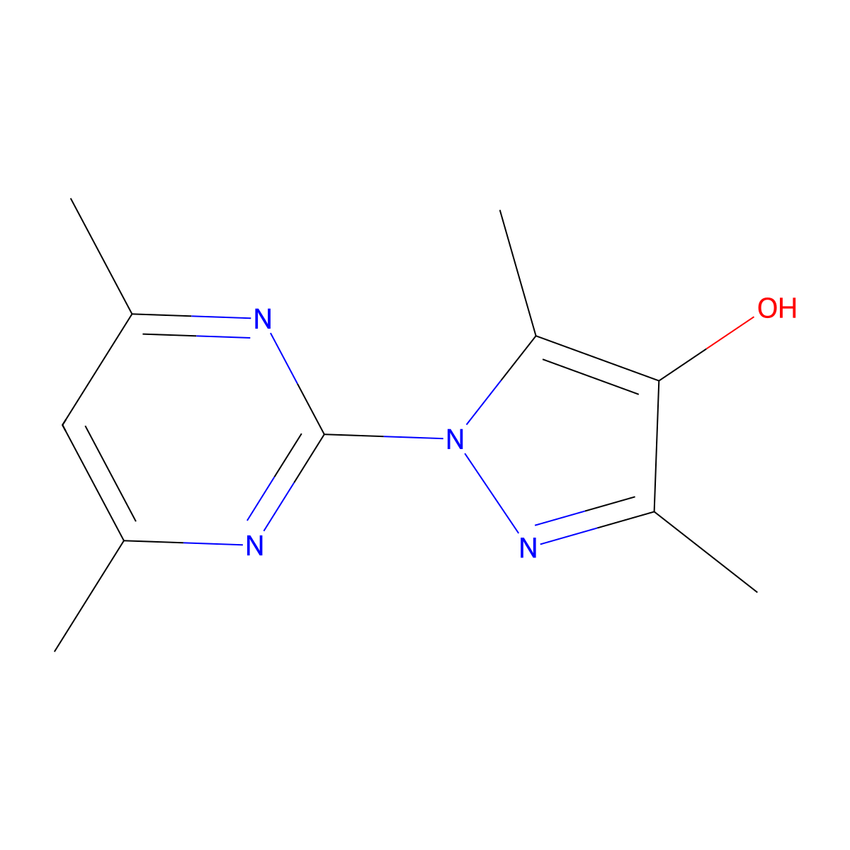 1-(4,6-dimethylpyrimidin-2-yl)-3,5-dimethyl-1H-pyrazol-4-ol molecular structure, CAS 1176499-81-2