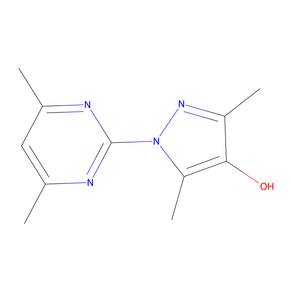 1-(4,6-dimethylpyrimidin-2-yl)-3,5-dimethyl-1H-pyrazol-4-ol molecular structure, CAS 1176499-81-2