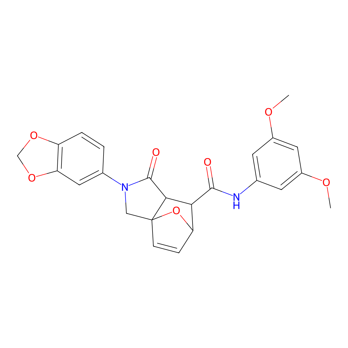 2-(1,3-benzodioxol-5-yl)-N-(3,5-dimethoxyphenyl)-3-oxo-1,2,4,5-tetrahydro-5,7a-epoxyisoindole-4-carboxamide molecular structure, CAS 1176504-33-8