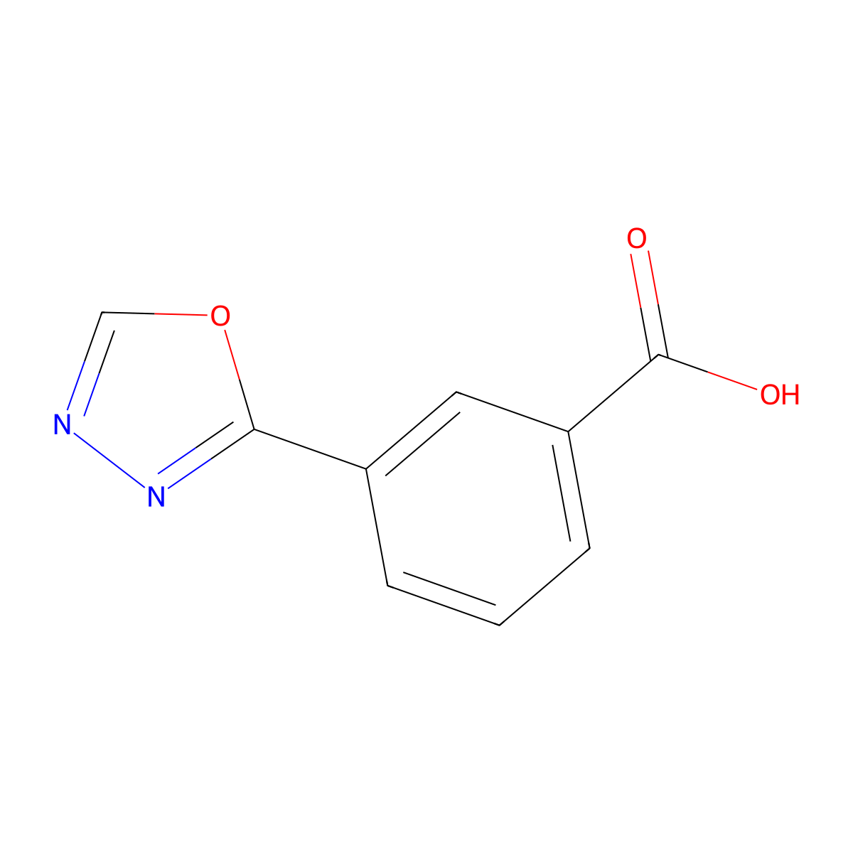 3-(1,3,4-Oxadiazol-2-yl)benzoic acid molecular structure, CAS 1176505-26-2