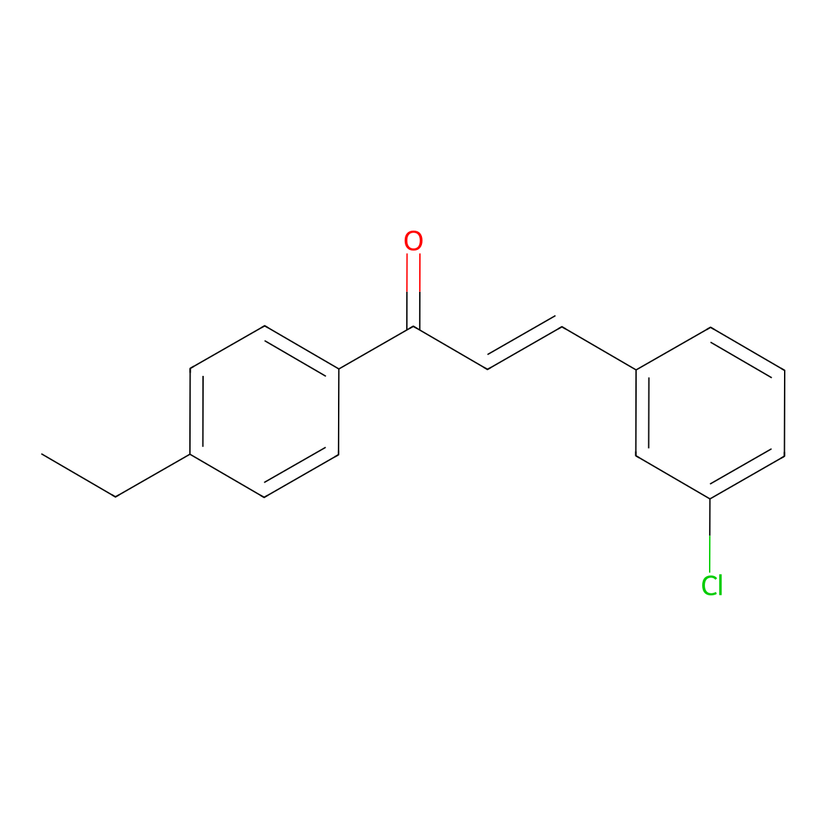(2E)-3-(3-Chlorophenyl)-1-(4-ethylphenyl)prop-2-en-1-one molecular structure, CAS 1176509-18-4