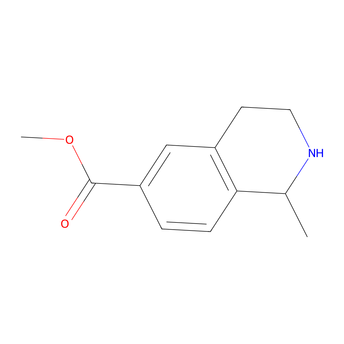 Methyl 1-methyl-1,2,3,4-tetrahydroisoquinoline-6-carboxylate molecular structure, CAS 1176516-68-9