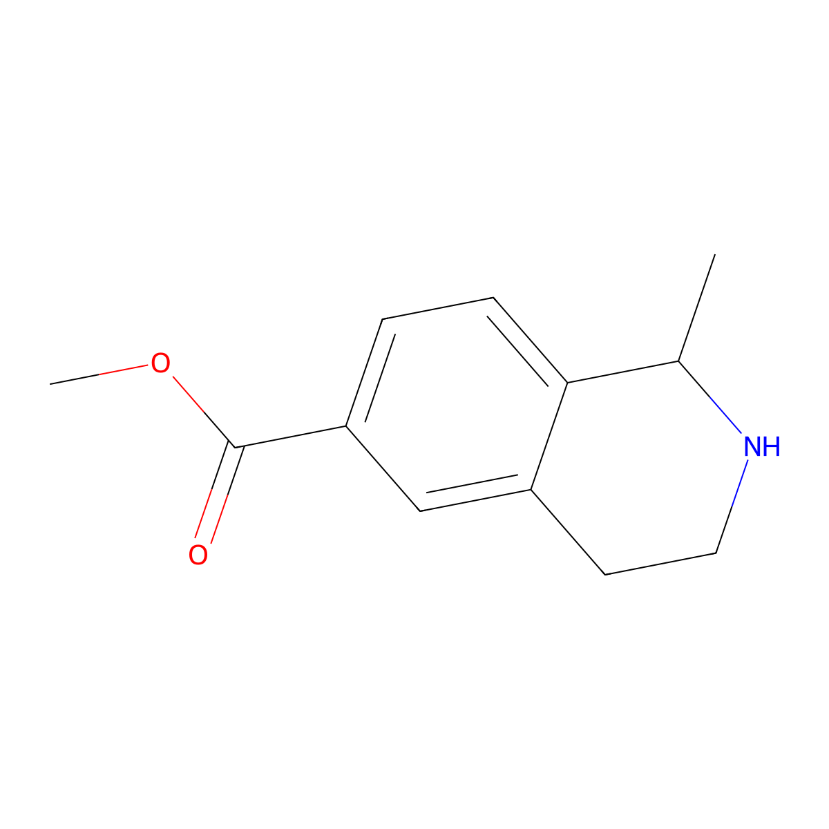 Methyl 1-methyl-1,2,3,4-tetrahydroisoquinoline-6-carboxylate molecular structure, CAS 1176516-68-9