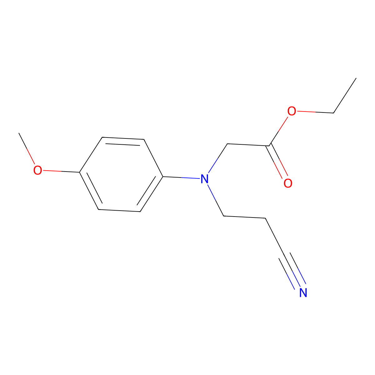 Ethyl 2-[(2-cyanoethyl)(4-methoxyphenyl)amino]acetate molecular structure, CAS 117652-36-5