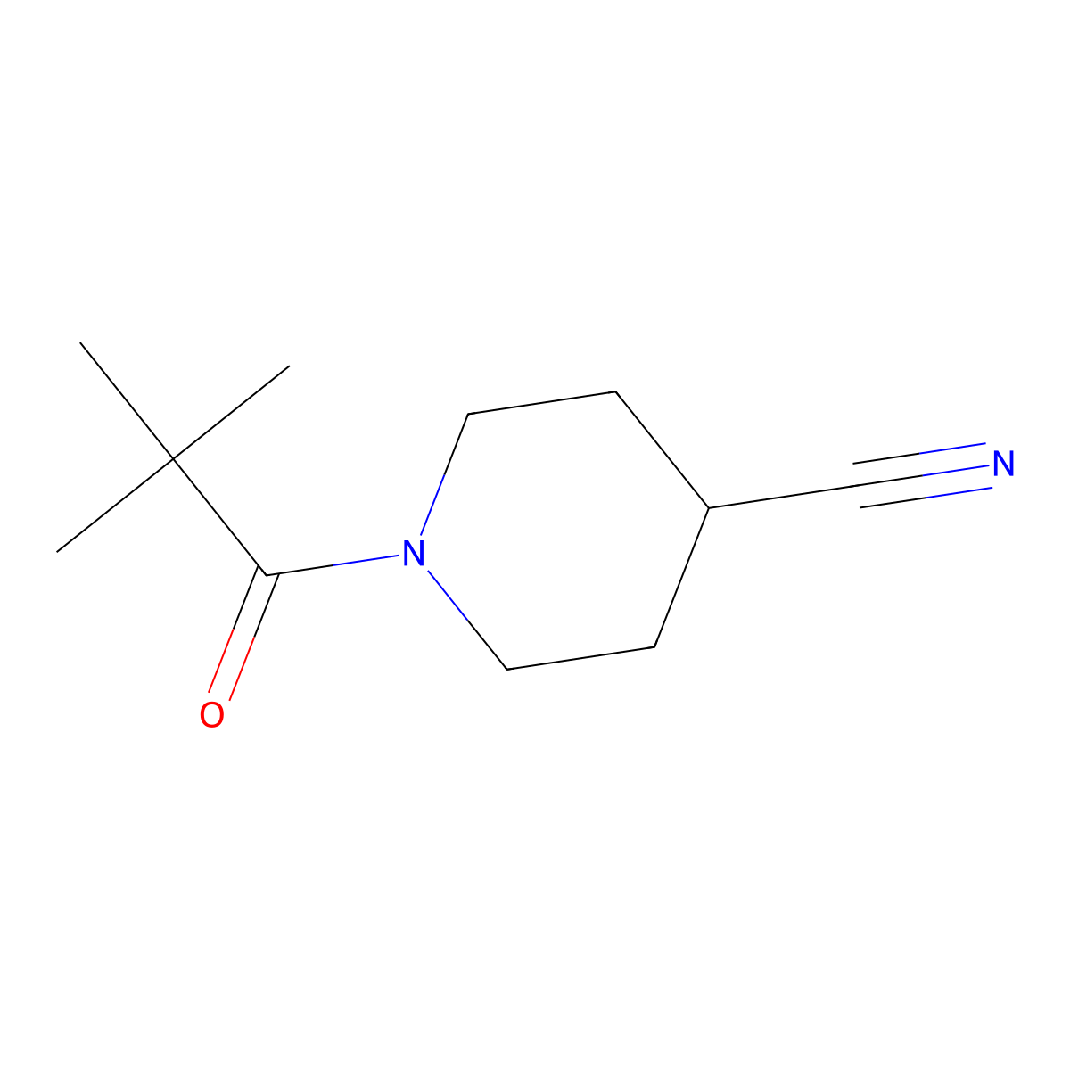 1-Pivaloylpiperidine-4-carbonitrile molecular structure, CAS 1176520-54-9