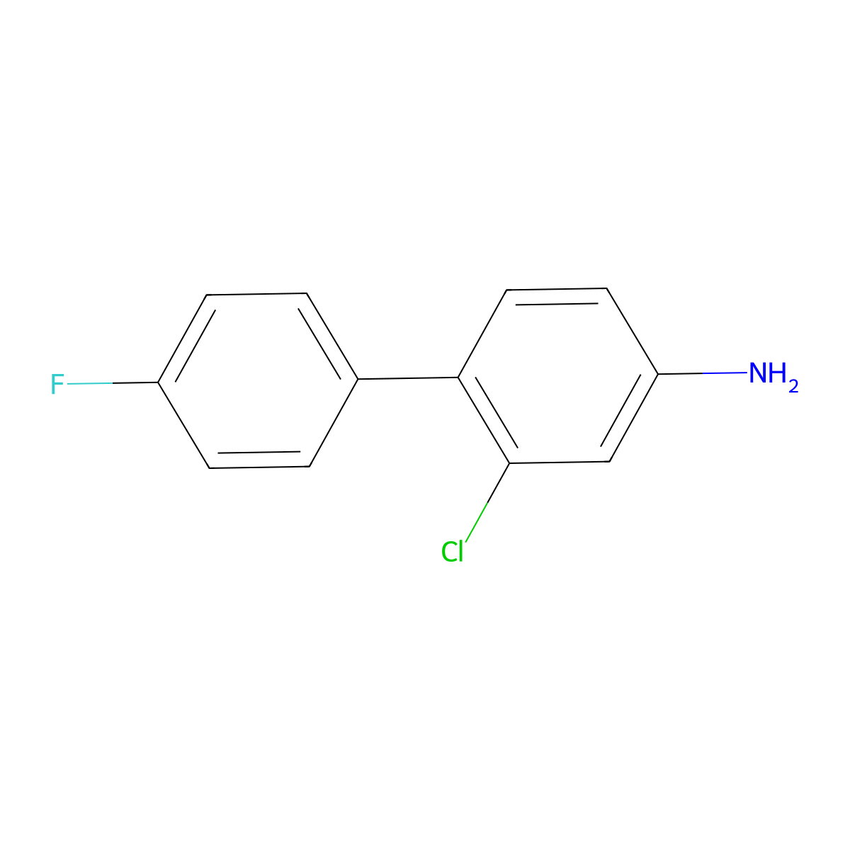 2-Chloro-4'-fluorobiphenyl-4-amine molecular structure, CAS 1176523-45-7