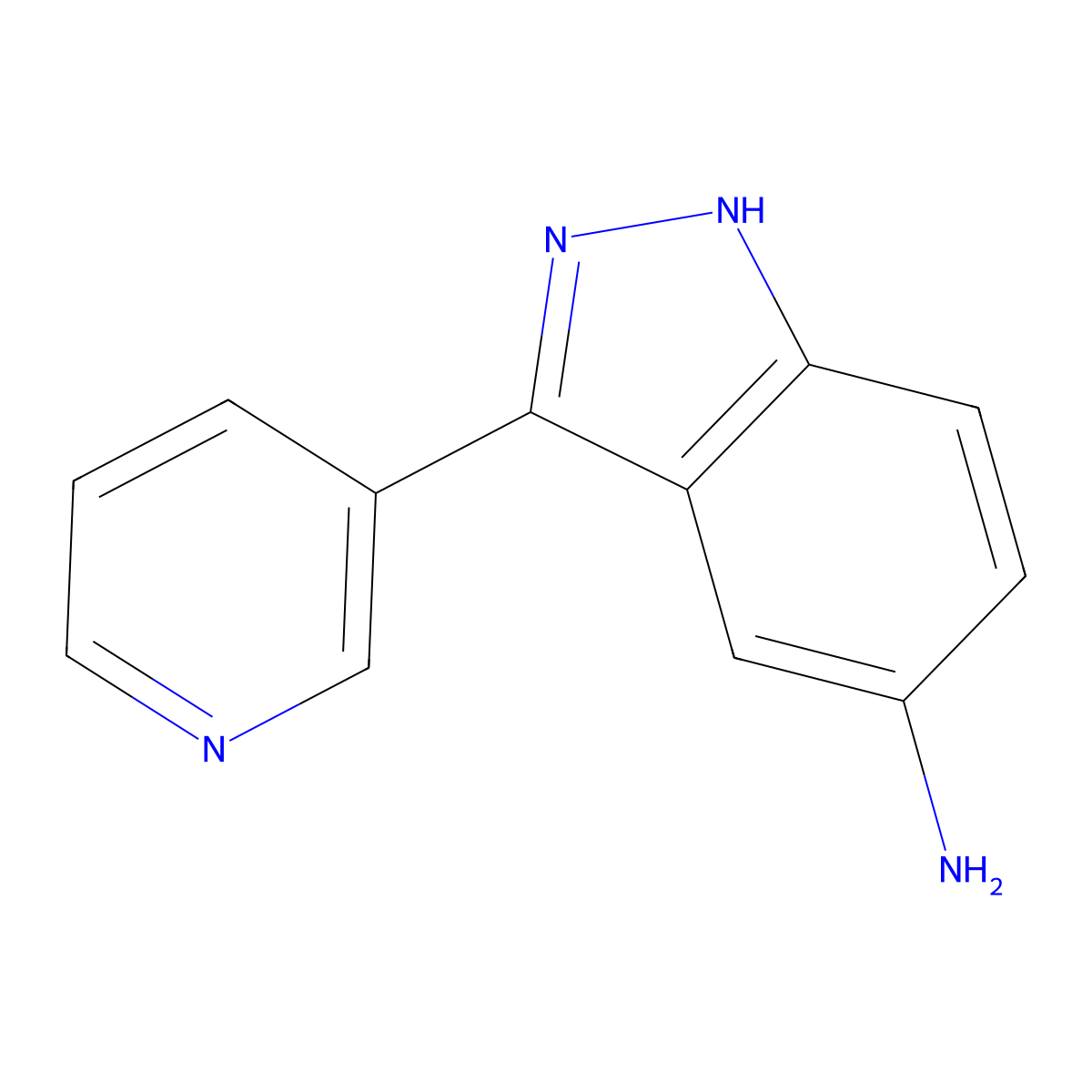 3-(pyridin-3-yl)-1H-indazol-5-amine molecular structure, CAS 1176535-07-1