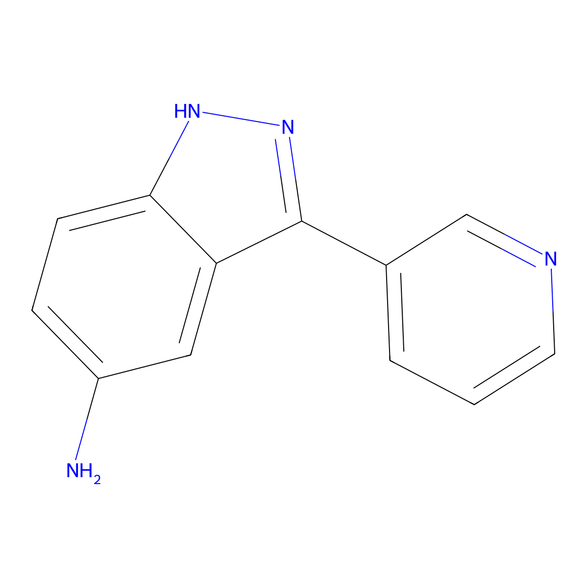 3-(pyridin-3-yl)-1H-indazol-5-amine molecular structure, CAS 1176535-07-1