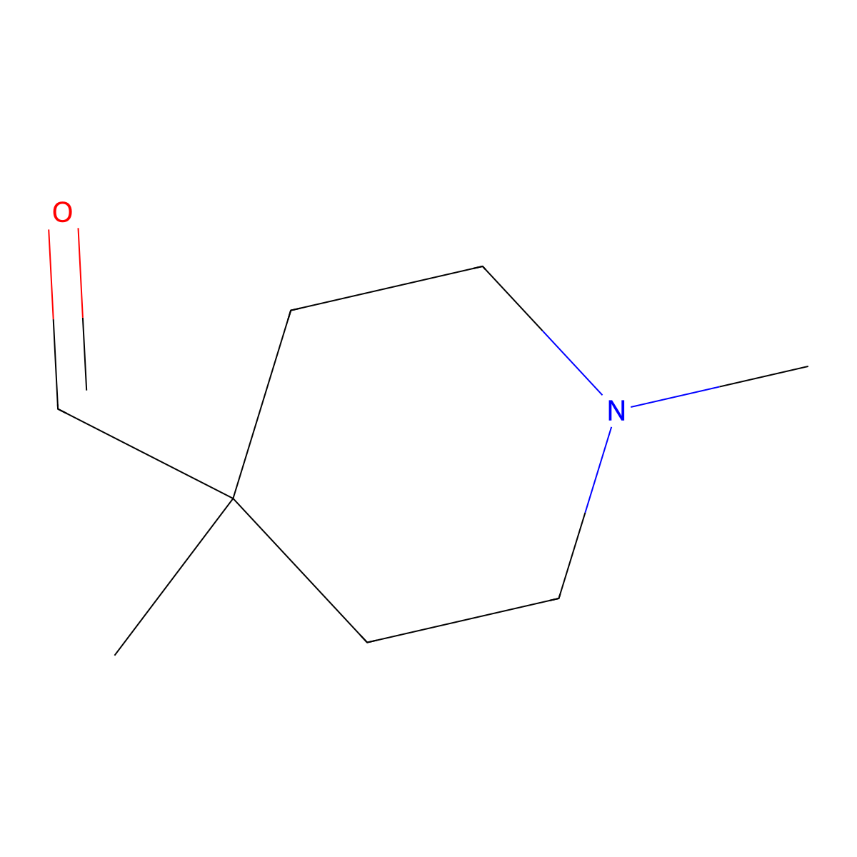 1,4-Dimethylpiperidine-4-carbaldehyde molecular structure, CAS 1176542-59-8