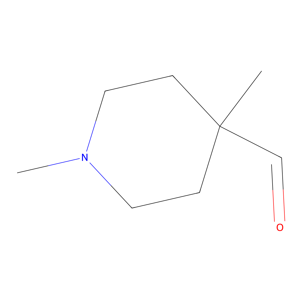 1,4-Dimethylpiperidine-4-carbaldehyde molecular structure, CAS 1176542-59-8