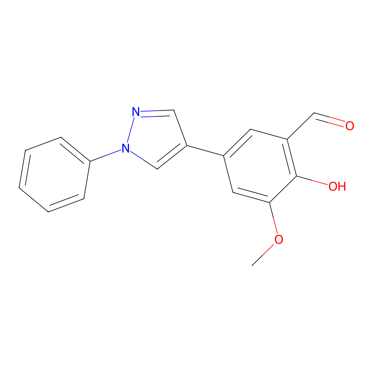 2-Hydroxy-3-methoxy-5-(1-phenyl-1H-pyrazol-4-yl)benzaldehyde molecular structure, CAS 1176543-92-2