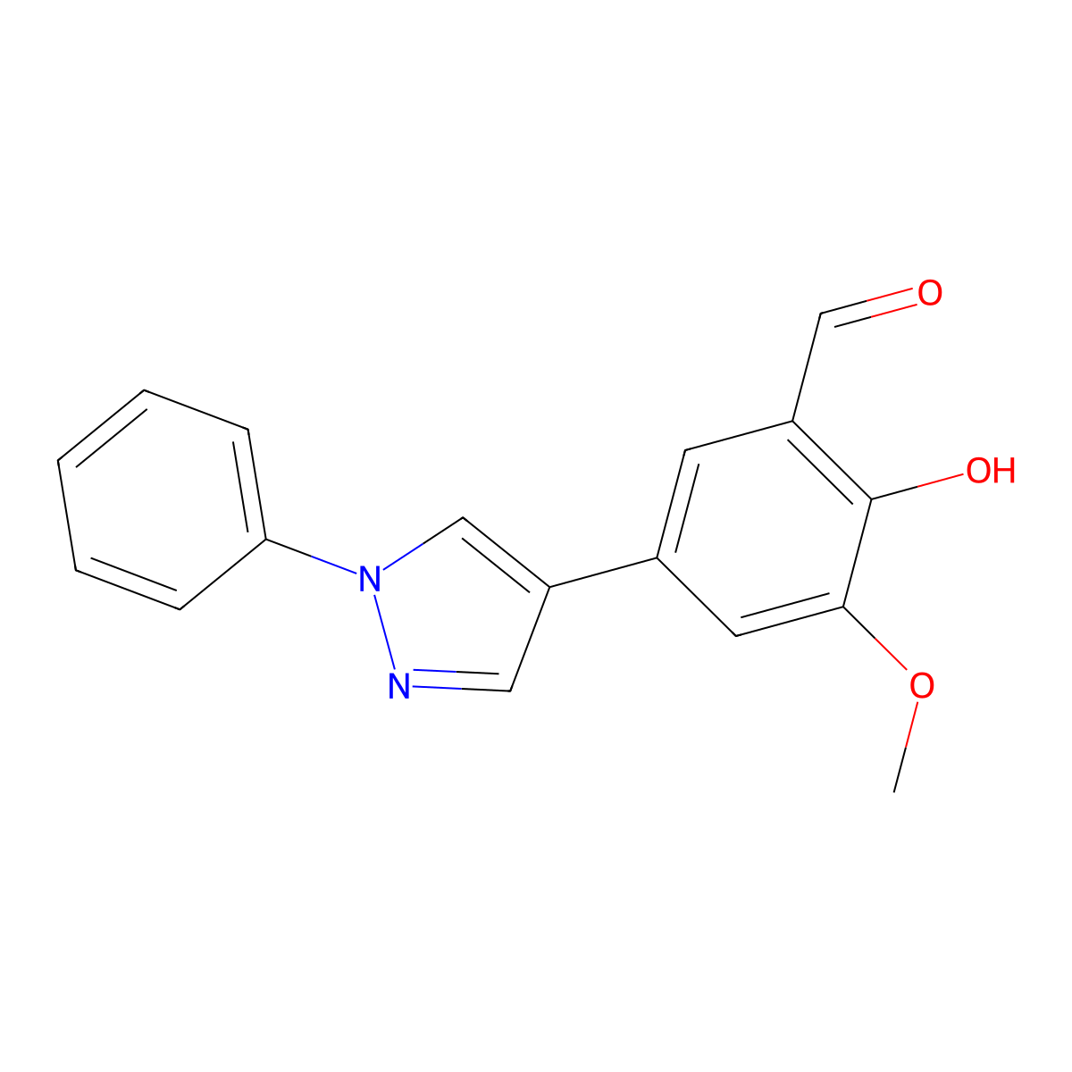 2-Hydroxy-3-methoxy-5-(1-phenyl-1H-pyrazol-4-yl)benzaldehyde molecular structure, CAS 1176543-92-2
