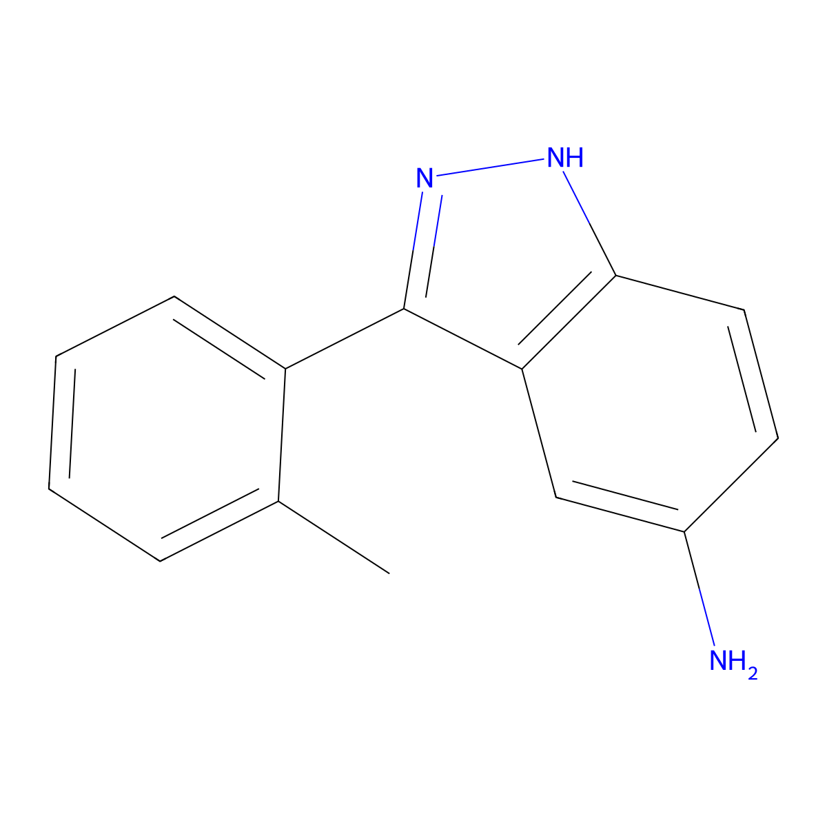 3-(O-tolyl)-1H-indazol-5-amine molecular structure, CAS 1176546-64-7