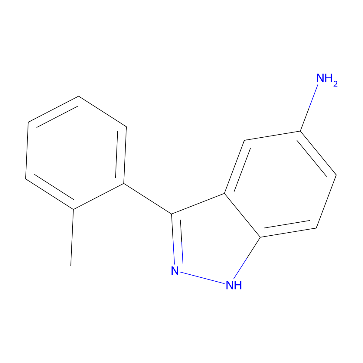 3-(O-tolyl)-1H-indazol-5-amine molecular structure, CAS 1176546-64-7