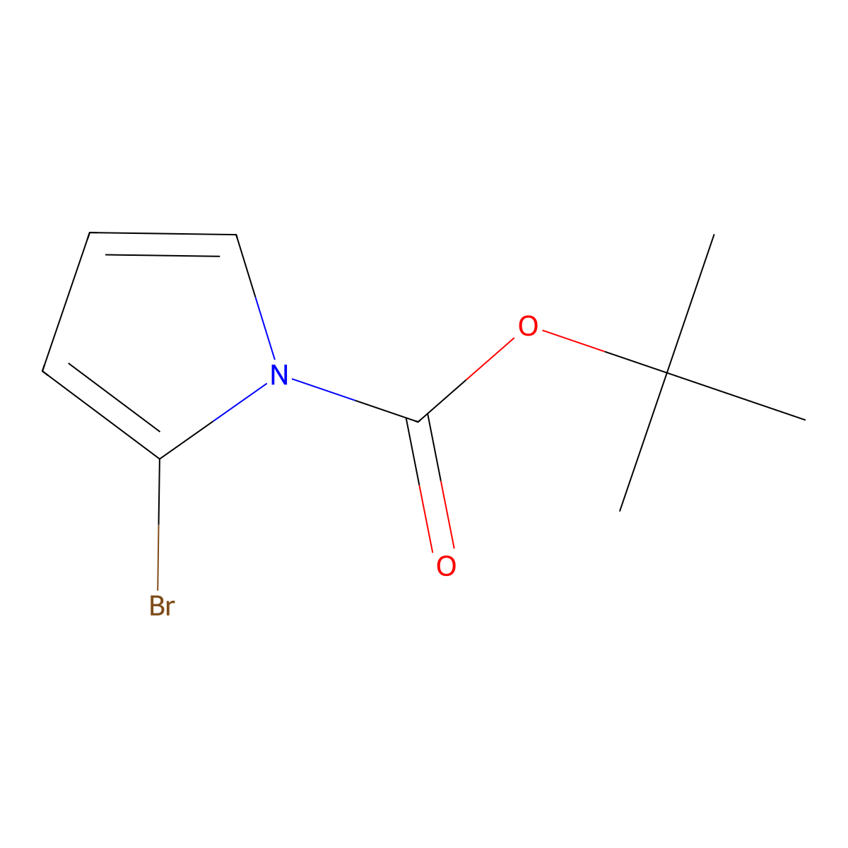 tert-butyl 2-bromo-1H-pyrrole-1-carboxylate molecular structure, CAS 117657-37-1