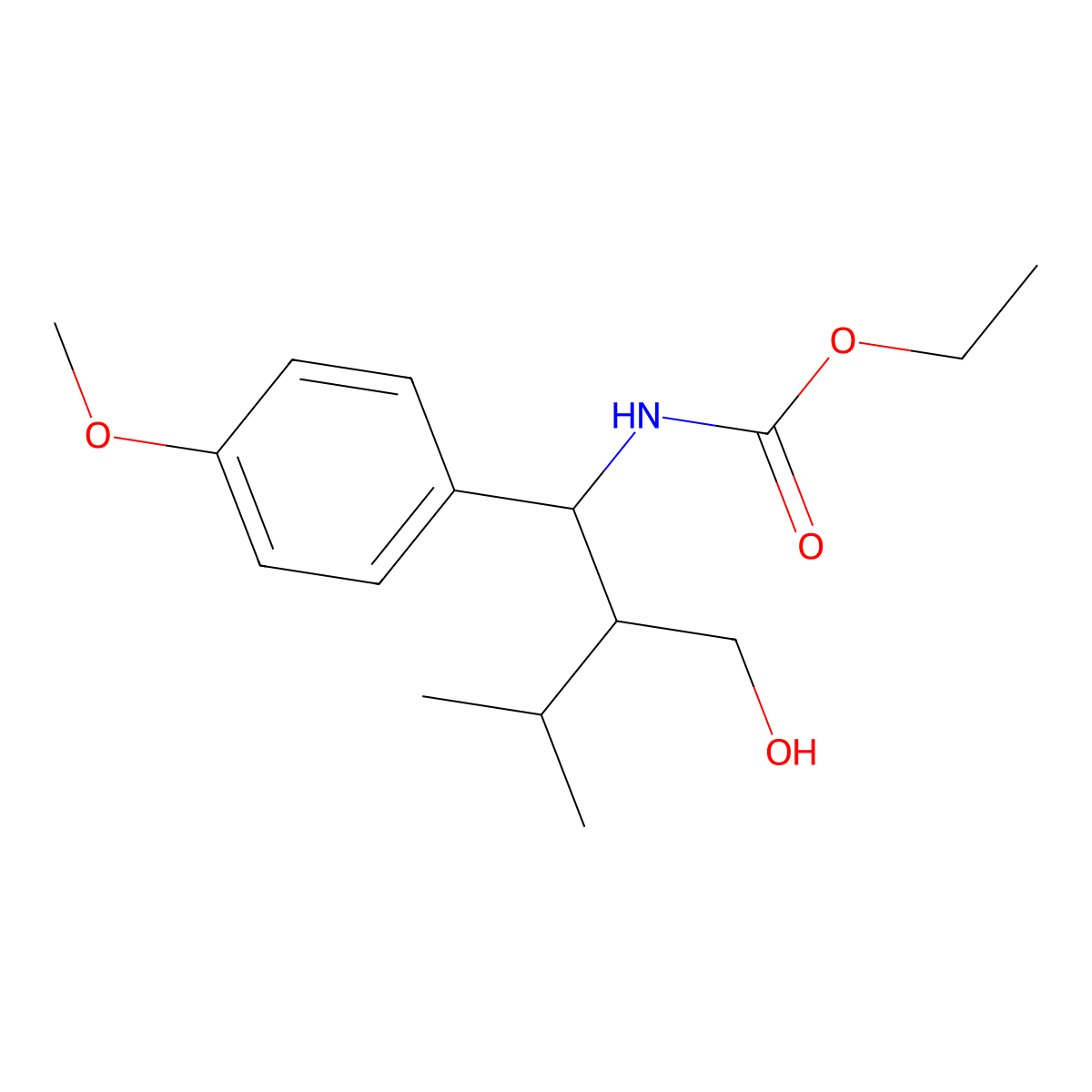 ethyl N-[(1S,2S)-3-hydroxy-1-(4-methoxyphenyl)-2-(propan-2-yl)propyl]carbamate molecular structure, CAS 1176575-50-0