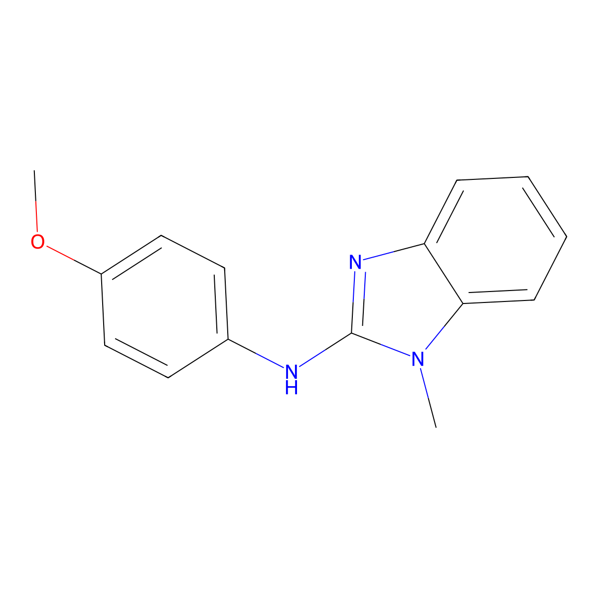 1H-Benzimidazol-2-amine, N-(4-methoxyphenyl)-1-methyl- molecular structure, CAS 117658-75-0
