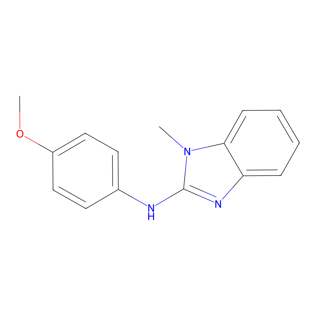 1H-Benzimidazol-2-amine, N-(4-methoxyphenyl)-1-methyl- molecular structure, CAS 117658-75-0