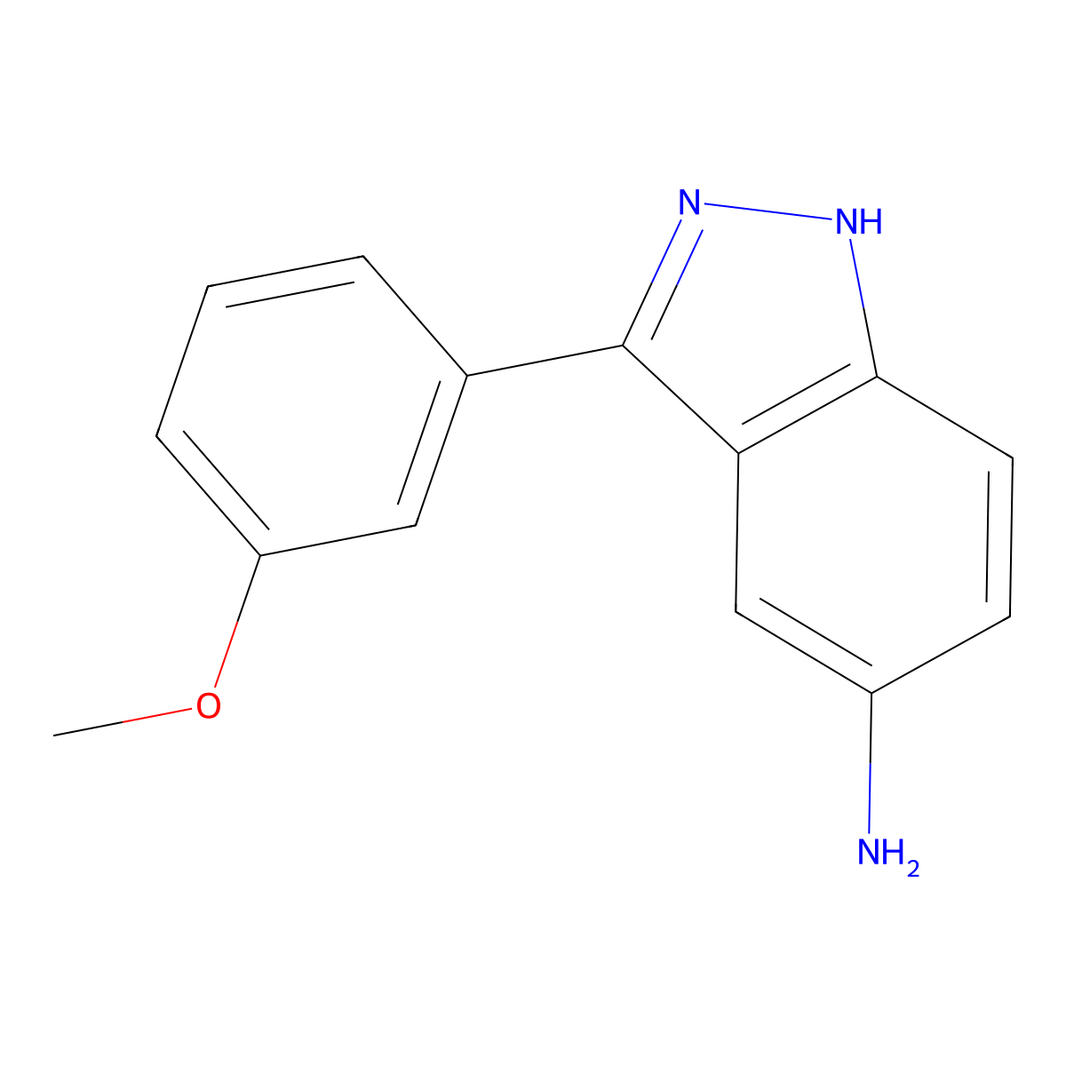 3-(3-methoxyphenyl)-1H-indazol-5-amine molecular structure, CAS 1176588-15-0