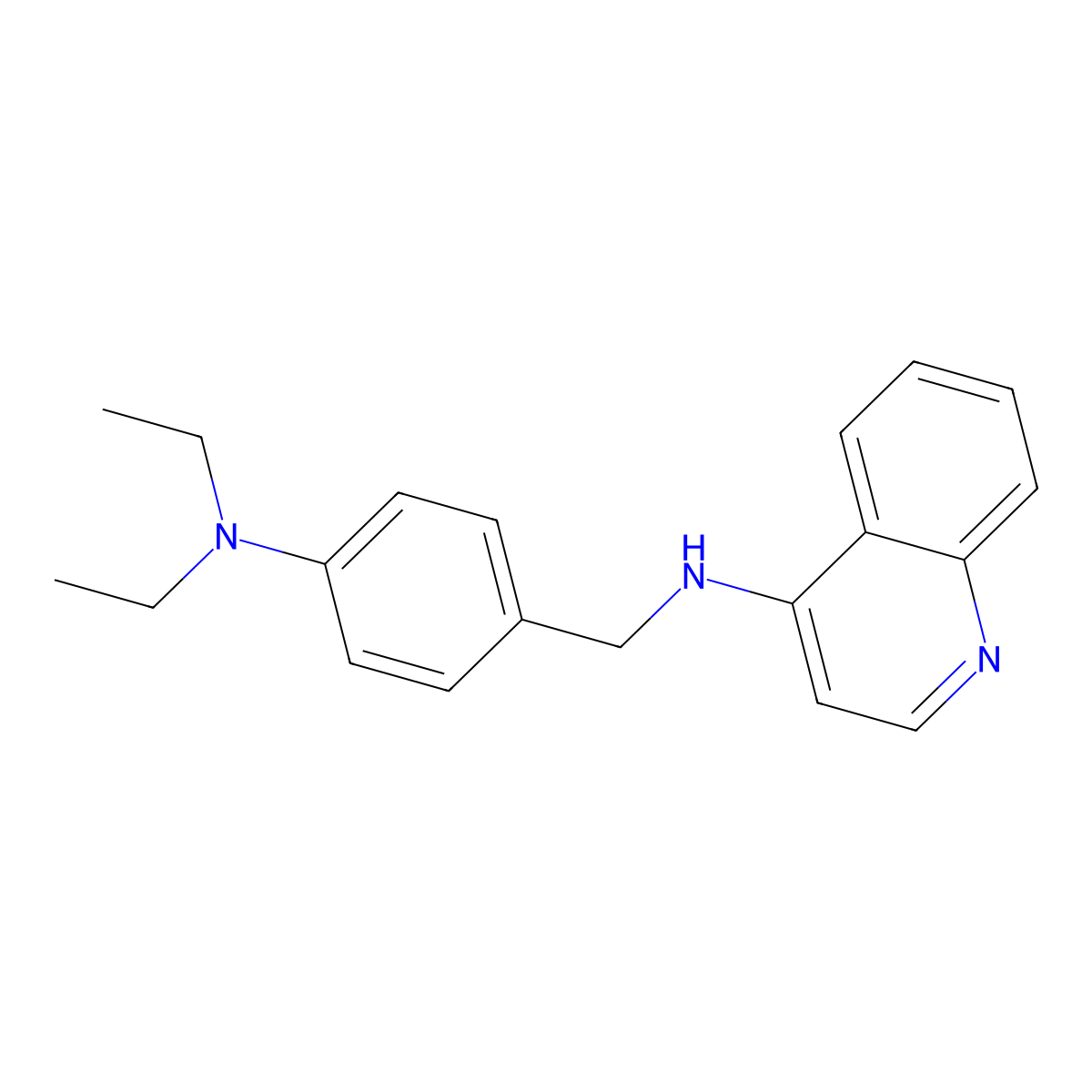 N,N-Diethyl-4-{[(quinolin-4(1H)-ylidene)amino]methyl}aniline molecular structure, CAS 11766-11-3