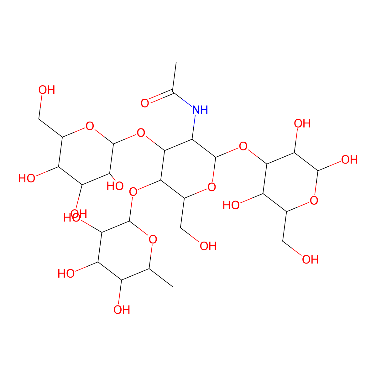 Lewis A tetrasaccharide molecular structure, CAS 117660-09-0