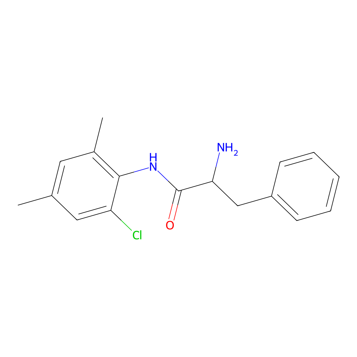 (2S)-2-amino-N-(2-chloro-4,6-dimethylphenyl)-3-phenylpropanamide molecular structure, CAS 1176600-78-4