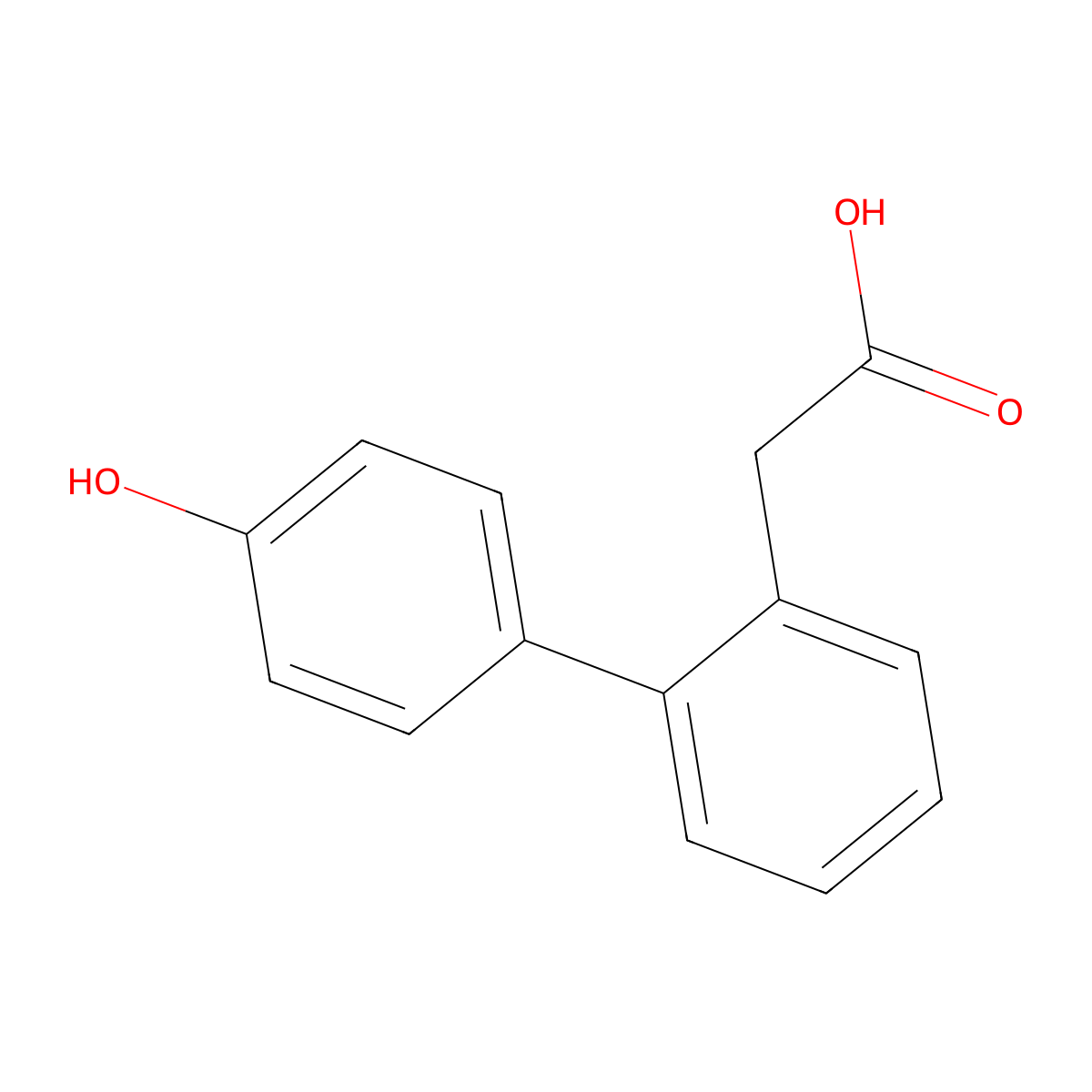 2-[2-(4-Hydroxyphenyl)phenyl]acetic acid molecular structure, CAS 1176610-22-2