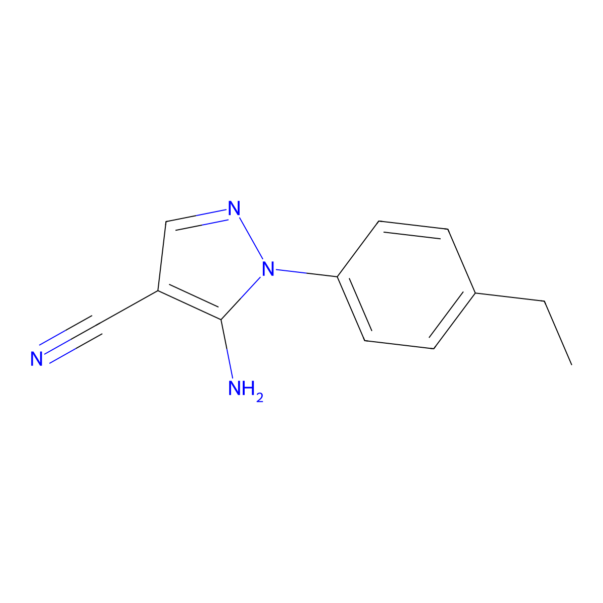 5-Amino-1-(4-ethylphenyl)-1H-pyrazole-4-carbonitrile molecular structure, CAS 1176618-40-8