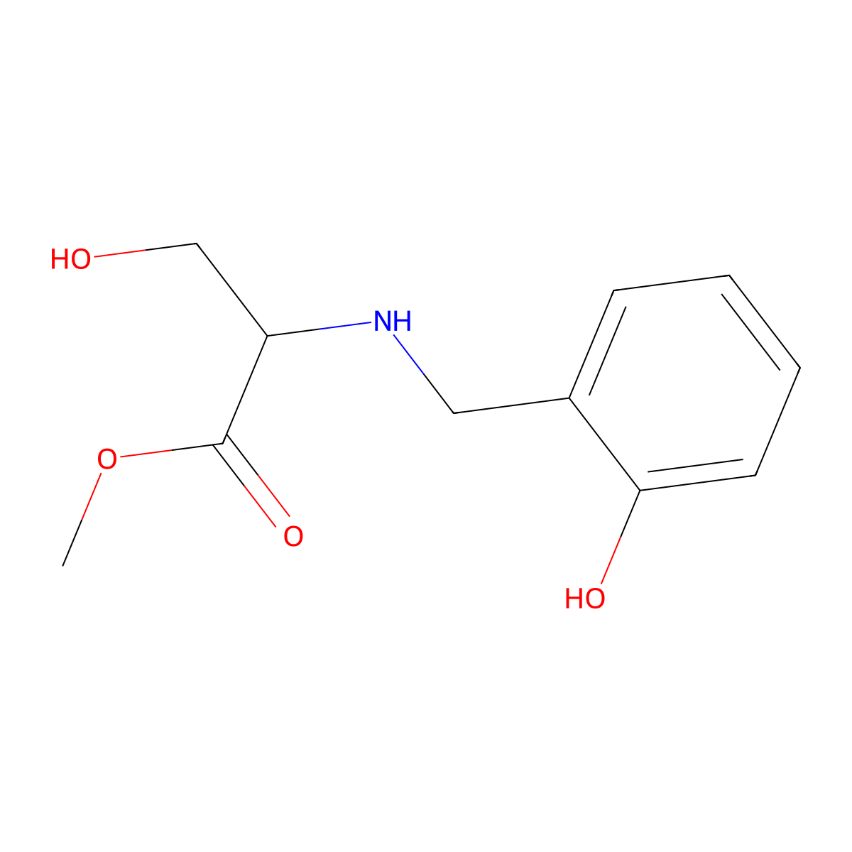 (S)-Methyl 3-hydroxy-2-((2-hydroxybenzyl)amino)propanoate molecular structure, CAS 1176623-78-1